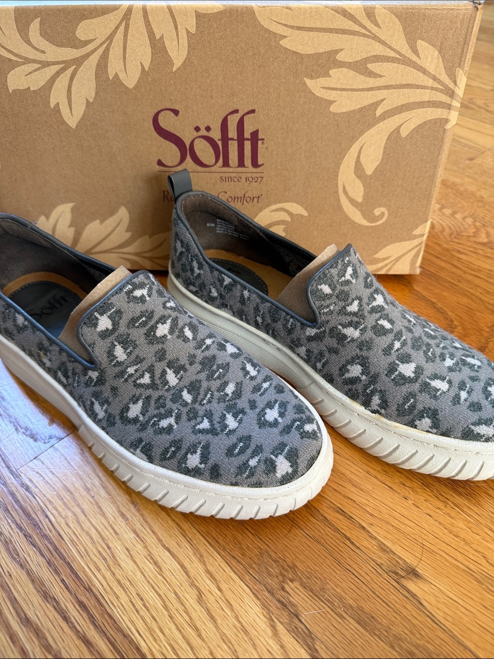 Sofft Leopard Print Slip On Shoes
